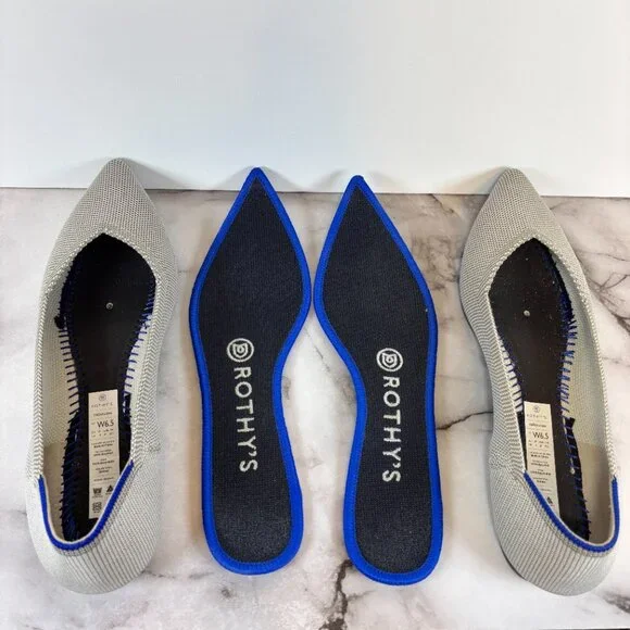 Rothy's The Point Dove Gray Knit Ballet Flats Women's Size 6.5 - Picture 8 of 9